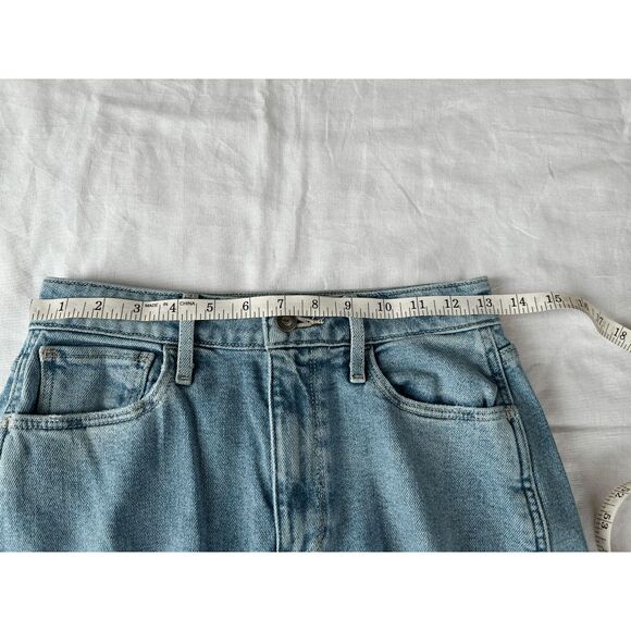 Women's Hollister Curvy Ultra High-Rise Mom Jean Ripped, Frayed, Light Wash, 27 - Picture 5 of 7